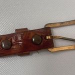 Vintage Beaded Leather Belt SW Wamph Alaska Western Brown Leather Belt Size 28 Photo 3