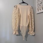 Pink Lily Ivory Lace Long Sleeve bodysuit Photo 4