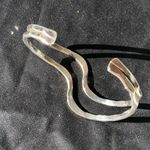 Designer Signed Handmade Sterling Silver Modernist Wavy Cuff Bracelet Photo 6
