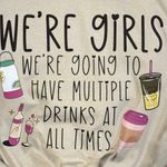 Gildan We’re Girls…Drinks Womens Cotton T-Shirt Photo 1