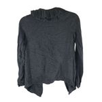 The Limited  Womens Cardigan Sweater Ruffle Open Front Cotton Blend Gray XS Photo 1
