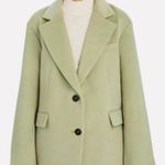 Apparis Celine Single Breasted Faux Wool Coat Blazer Green Womens Size XS Photo 2
