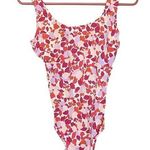LL Bean One Piece Swimsuit Floral Pink Vibrant Swimming Summer Vacation Size 8 Photo 0