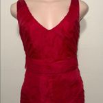 Theia red ruffle woman size 6 long formal dress silk body wedding prom dressy Photo 1