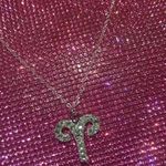 Boutique Aries Zodiac Sign Birthday Sterling Silver 925 Necklace Astrology Bedazzled April March Photo 18