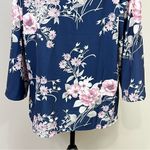 Women Long Sleeve Shirt Tunic Tops Flower Print Blouse Shirts Blue Pink Size XL Photo 7
