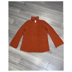 Chico's Chico’s Burnt Orange Cutout Turtle Neck Ribbed Wide Cuff Sleeves Medium Photo 3