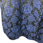 1950s Handmade Navy Floral Brocade Dress Coat Couture Saks Fifth Ave Seamstress Blue Size M Photo 2
