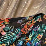 Miken Black Hawaiian Tropical Floral Sheer Swimsuit Cover Up, XL Photo 1