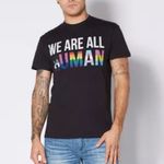 Spencer’s We are all Human Pride T Shirt Unisex Size Medium Black LGBTQ Photo 0