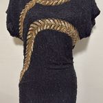 Stenay Vintage Black & Gold Beaded 100% Silk dress woman size 4 cocktail Photo 2