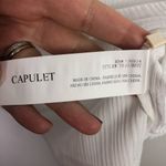 Capulet  Revolve Jasmine Ribbed Shiny Tee Shirt White Size Small Photo 6