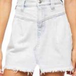 We The Free  Sidecar Light Denim Blue Mini Skirt Photo 0