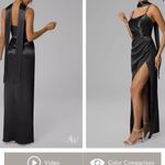 Black satin bridesmaid dress Size 0 Photo 2