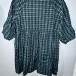 Madewell NWT Marianna Puff-Sleeve Mini Dress M Medium Plaid Green X Photo 5