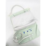 Off-White White Leather Embossed Diagonal Stripe Soft Binder Clip Shoulder Bag Photo 1