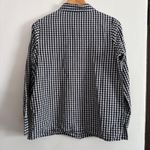 INFLUENCE | Black and White Gingham Floral Embroidered Button Down Shirt | Large Photo 1