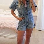 Free People x We The Free Marci Cuffed Shortall in Wash Marrakesh Size Large NWT Photo 0