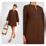 Tuckernuck Tahlia Embroidered Mini Dress XXS Brown Kimono Sleeve NWT Boho Chic Photo 2