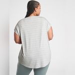 Athleta Short Sleeve Cloudlight Stratus Striped Tee in Grey and White Stripe Photo 4