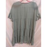 Hailey & Co Sage Green Tiered Ruffle Sleeve Embroidered V Neck Dress Size L Size L Photo 5