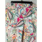 Chico's Multicolor Paisley Print Slim Leg Crop Pants Women Sz. 12 Artsy Bohemian Photo 4