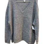 Nordstrom Ribbed V Neck Pullover Sweater Alpaca Plus Size 1X Gray Photo 0