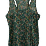 Free People  Ditsy Floral Racerback Tank Top Sz M Green Crinkle Lightweight Boho Photo 0