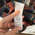 J.Crew Womens Top Size XS Holiday Plaid Long Sleeve Velvet Neck Blouse 1614 Photo 3