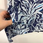 LOGO By Lori Goldstein LOGO Lori Goldstein Top L Blue White Botanical Print Resort Artsy Boho Pockets Photo 2