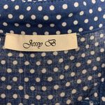 Modcloth  Blue White Polka Dot Blouse NWOT Size M Photo 3