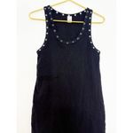 RE/DONE  Eyelet-Embellished Mini Dress Size Large Black Ribbed Grommet Grunge Photo 8