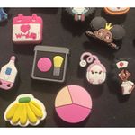 Lot of 27 Snap In Shoe Charms Women Girls Empowerment Makeup Food Sports Photo 3