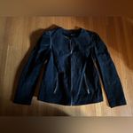 RLZ Black Suede Zipper Jacket with Detachable Sleeves, Size 10, NWT Photo 1