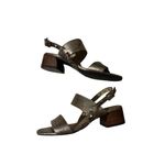 VAN ELI Brushed Stud Metallic Leather Sandals Size 5 Gold Photo 1