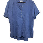 Wonderly  Blue‎ Cotton Blend Button up womens Henley Top size xlarge Photo 0