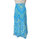 Gypsy Scoop Womens Skirt Size XS Floral Print Maxi Blue Full Long Blue Yellow Photo 2
