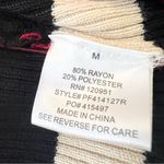 Pink Owl NWT  3/4 Sleeve Striped Stretch Sweater Dress Size Medium Red Black Tan Photo 9