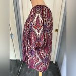 One World  Boho Pleated Tassel Tie‎ Peasant Top Photo 4