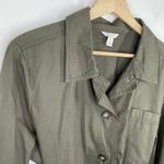 Cato  Green Lightweight Button Front Belted Jacket Women's Size Large L Photo 3