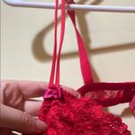 Adore Me Womens New  Red Lace Bra With Pink Bow Details Photo 2