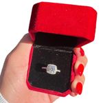 NEW 1ct. Center Stone Moissanite Halo Engagement Ring Total 2ct. w. Accents Silver Size 6 Photo 4