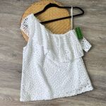 Lilly Pulitzer  Matteo One‎ Shoulder Top In Resort White Sea Urchin Terry Lace Photo 4