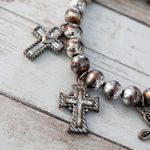 Religious Cross Charm Stretch Bracelet Photo 1