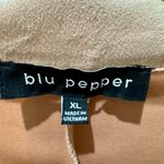 Blu Pepper  Women’s XL Soft Faux Suede Moto Jacket Pale Pink Photo 6