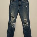 Mother Superior The Trickster Skimp Fray Distressed Jeans in Thrill Seeker Sz 26 Blue Photo 0