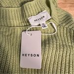 Heyson Open Knit Sweater in Light Sage size 1X Cap Sleeves Pocket NWT Green Photo 10