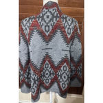 Eleven Star Soft Knit Cardigan Sweater Grey Aztec Blanket open front sz M Gray Size M Photo 3