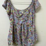 Floral Multicolor Women's Top Pink Size M Photo 3