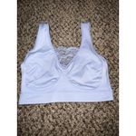 Rhonda Shear light blue sports bra with lace overlay‎ size large Photo 2